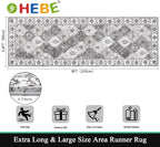 HEBE Hallway Runner Rug 2'8''x8' Washable Vintage Distressed Area Rugs Non Slip - Image 2