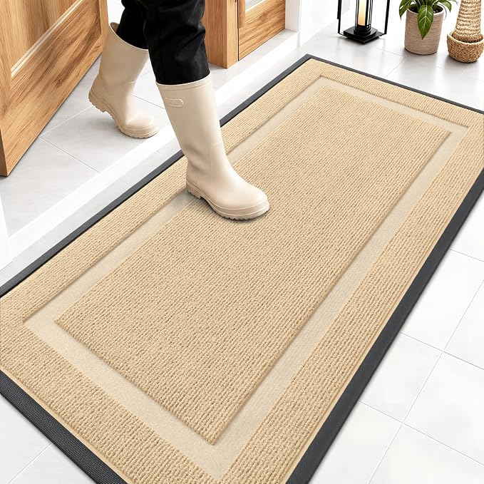 OLANLY Front Door Mat Indoor Outdoor Entrance, Waterproof All-Season, by OLANLY