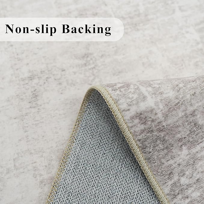 3x6 Washable Hallway Runner Rug: Abstract Stain Resistant Bathroom Kitchen Rug - Image 3