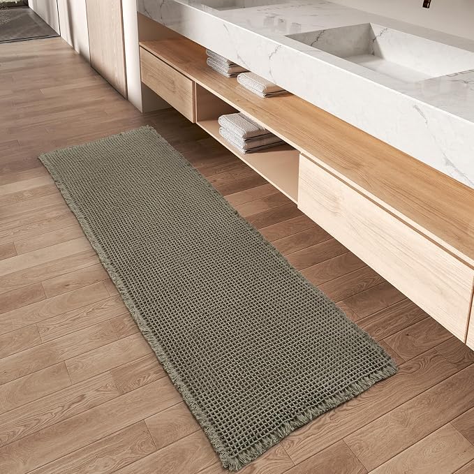 AMOAMI Upgraded Waffle Runner Rug Super Absorbent Non Slip Bath Mats by AMOAMI
