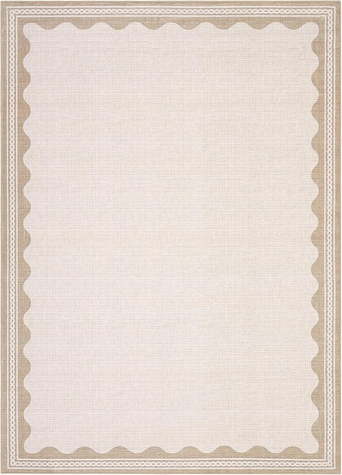 GarveeHome Scalloped 4x6 Rug Non-Slip Washable Low-Pile Carpet - Image 4