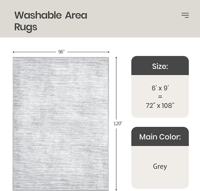 Valenrug Washable Rugs 6x9 - Image 2
