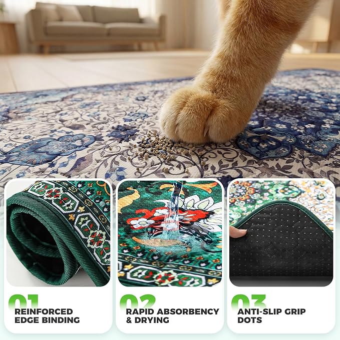 Hompet Cat Litter Mat 2 Pack, 36x36 Large Machine Washable Trapping Mats - Image 5
