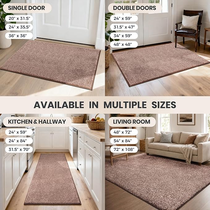 PURRUGS Dirt Trapping Door Mat 24" x 35.5", Non-Slip Machine Washable Entryway - Image 9
