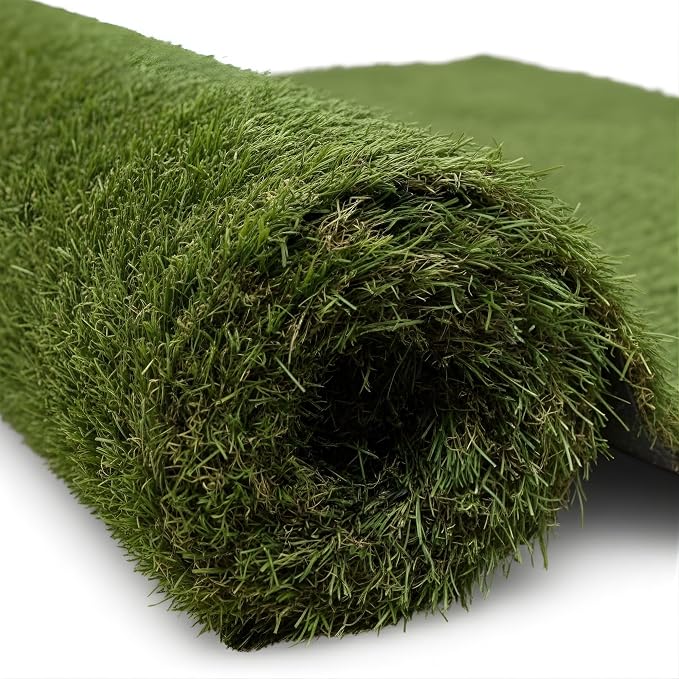 Ottomanson Artificial Turf Natural 78" x 26', Realistic Grass Carpet by Ottomanson