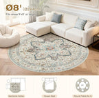 Tortania 8' Round Area Rug Living Room Rugs - Image 8