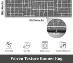Non Slip Hallway Runner Rug 2x8, Modern Distressed Stripe, Washable Long Rug - Image 2