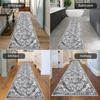 HEBE Hallway Runner Rug 2'8''x12' Washable Vintage Distressed Area Rugs Non - Image 4