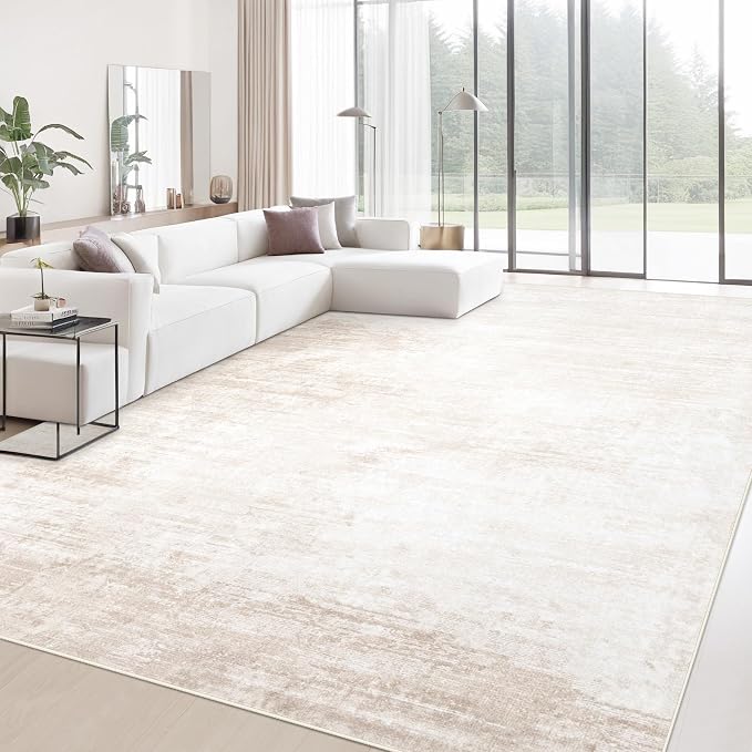 Area Rugs 10x14 Living Room: Washable Rug Modern Abstract Large Rugs Soft Non - Image 8