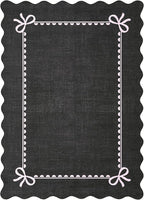GarveeHome Scalloped Bow Rug for Kitchen Floor, Solid Rug for Dorm, Washable - Image 4