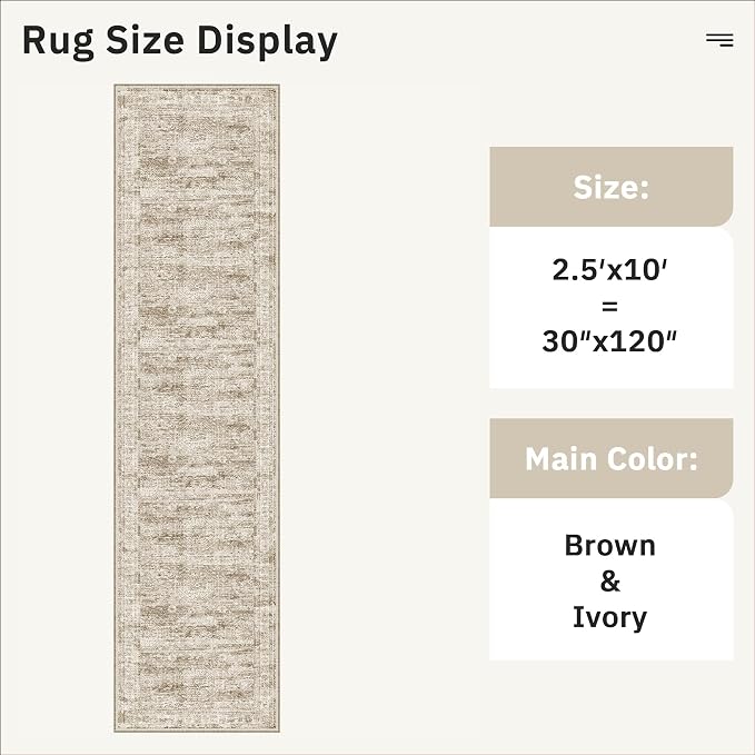 Runner Rug 2'6" x 10' Washable Non-Slip Runner Rugs - Image 5