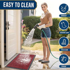 Smiry Front Door Mat Outside Entrance, Heavy Duty Sturdy Natural Rubber Doormat - Image 6
