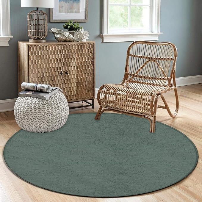 Room Sofa Yoga Soft Round Carpet, Home Decor Non Slip Kitchen Office Circle Rug - Image 3