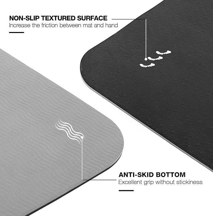 UMINEUX Large Yoga Mat for Men and Women 1/4 & 2/5 Inch Extra Thick TPE Fitness - Image 2
