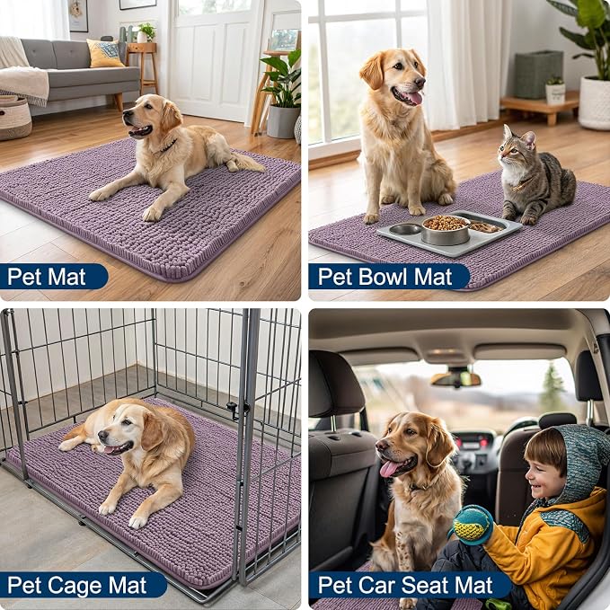 Smiry Dog Door Mat for Muddy Paws 30x20, Absorbent Dirt Trapper, Non-Slip - Image 6