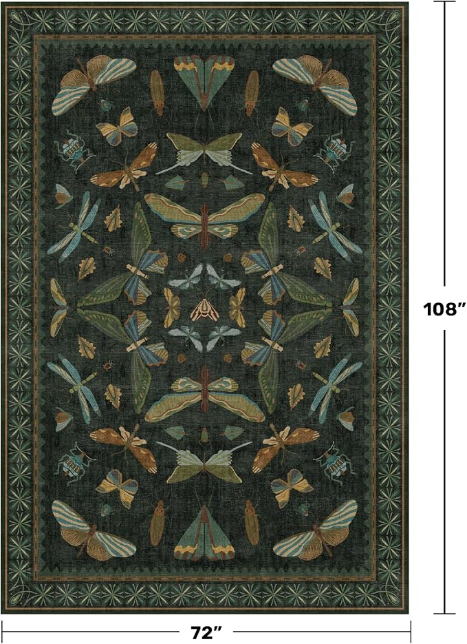 6x9 Dark Green Area Rugs for Dining Room - Image 2