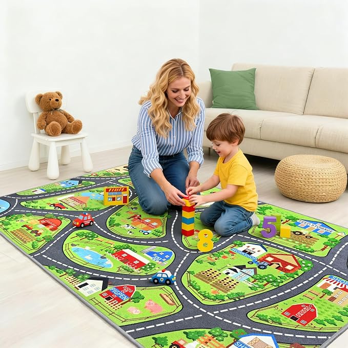 Farmyard Adventure Play Rugs, Educational and Fun Farm Play Mat - Image 7