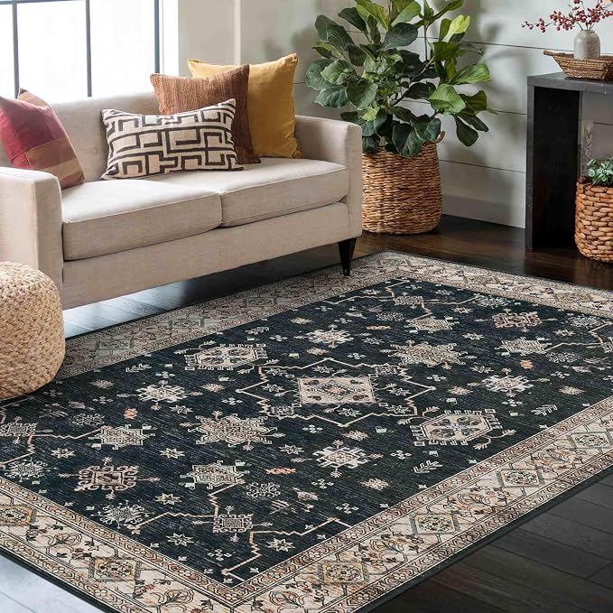 Rugxara Area Rugs for Living Room Bedroom, Washable Rug, Non Slip & Low Pile - Image 3