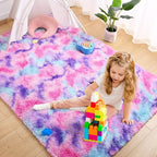 AROGAN Soft Rainbow Area Rugs for Girls Room 6x9 Feet, Fluffy Girls Bedroom Rugs - Image 2