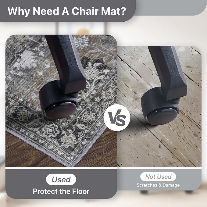 Office Chair Mat for Hardwood Tile Floor, Under Desk Carpet Protector for - Image 4