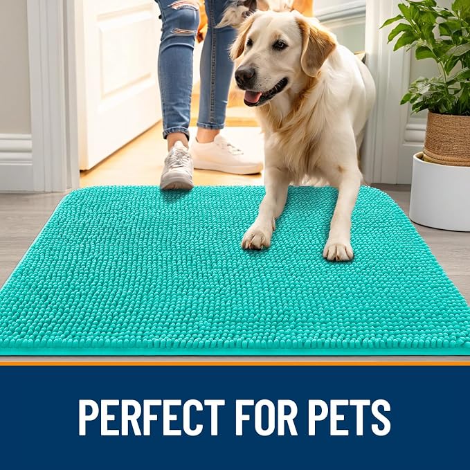 OLANLY Dog Door Mat for Muddy Paws 70x35, Absorbs Moisture and Dirt, Absorbent - Image 6
