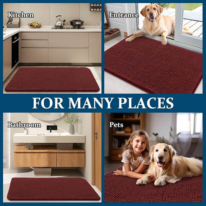 OLANLY Dog Door Mat for Muddy Paws 47x20, Absorbs Moisture and Dirt, Absorbent - Image 8