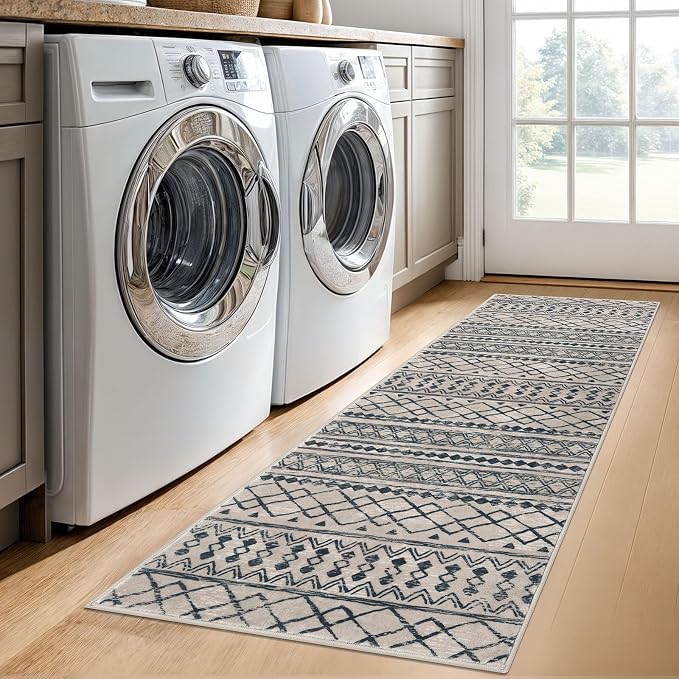 KUTA Moroccan Washable Hallway Runner Rug, 2x6 Non-Slip Vintage Light Brown - Image 3