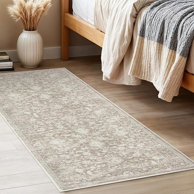 KILOCOCO Hallway Runner 2x5 Kitchen Runner Rug Printed Vintage Floral Washable - Image 4