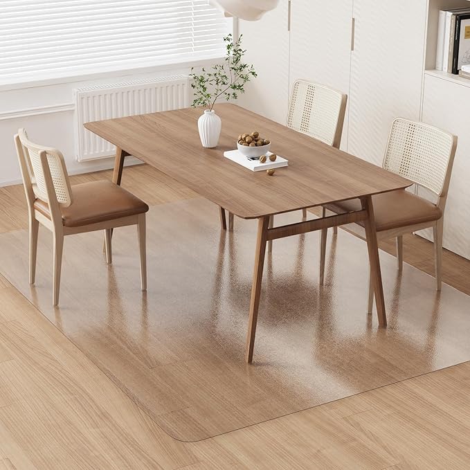Clear Plastic Floor Mat for Under Dining Table, Anti-Spill Hard Floor Protector by ZPAIAreaFloorProtector