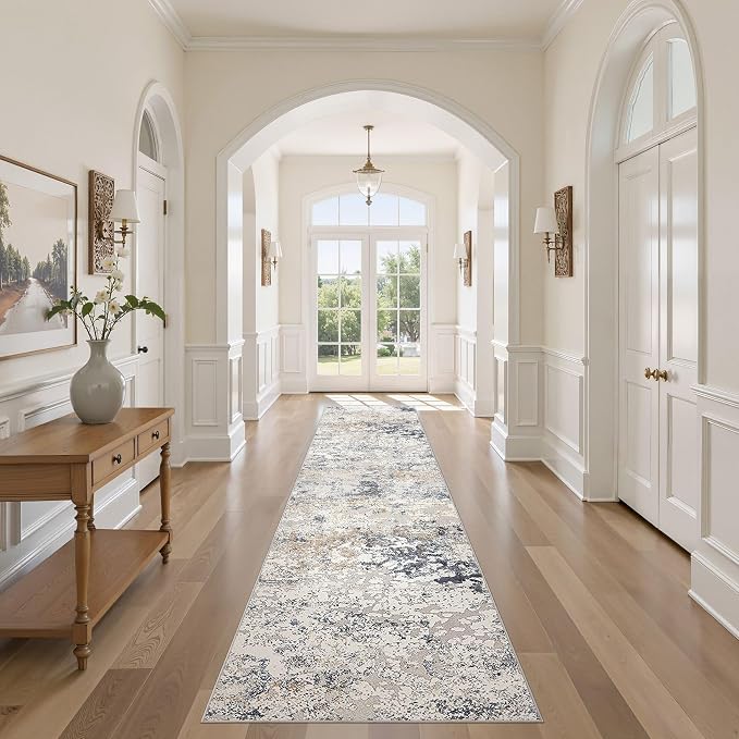 DMOYEST Washable Runner Rug for Hallway: 2.6x10 Neutral Modern Abstract Low - Image 6