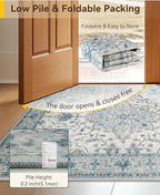 RELEANY Area Rugs Runner 2'6"x5' Washable Non-Slip, Floral Vintage Distress - Image 4