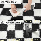 KICMOR Area Rugs for Bedroom Living Room, 4x6 Black and White Fluffy Soft - Image 4