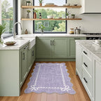 GarveeHome Scalloped Bow Rug for Kitchen Floor, Solid Purple Rug for Dorm - Image 3