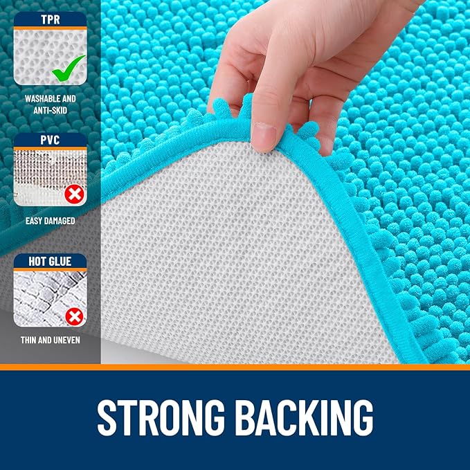 OLANLY Toilet Rugs U-Shaped 24x20, Extra Soft Absorbent Chenille Contour - Image 6