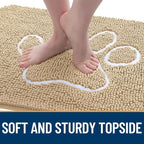 OLANLY Dog Door Mat for Muddy Paws 59x35, Paw Print Design, Absorbs Moisture - Image 4