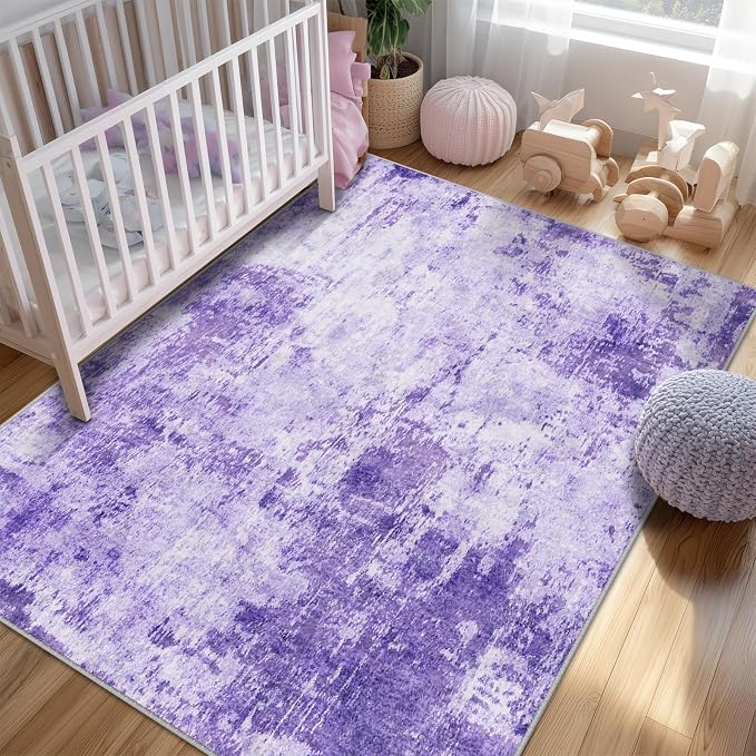 RELEANY Washable Area Rugs 8'x10' Non-Slip Modern Abstract Soft - Image 3