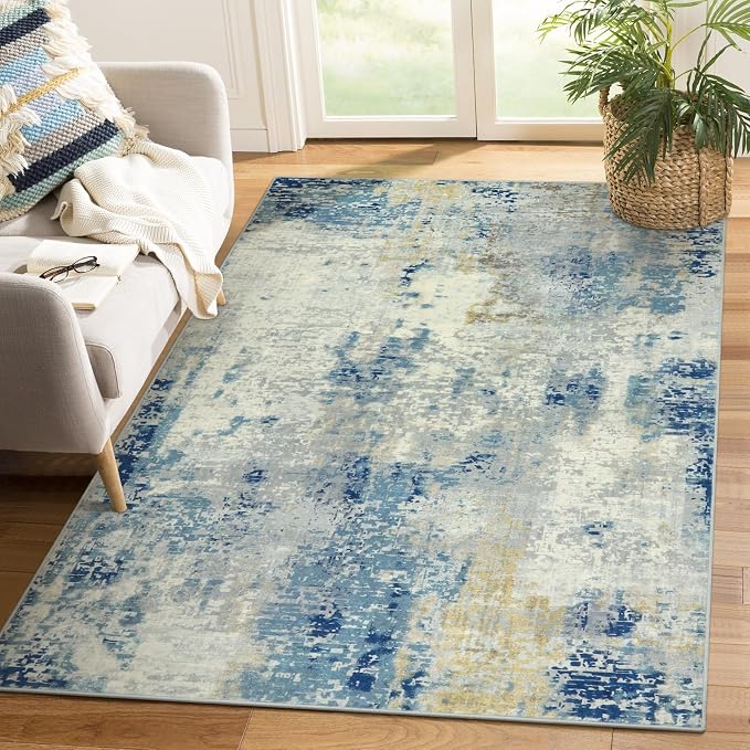 Lahome Modern Abstract Area Rug 4x6, Washable Living Room Rug by Lahome
