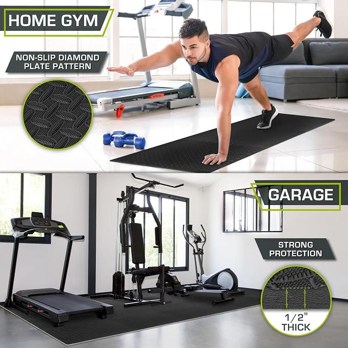 ProsourceFit Exercise Puzzle Mat 1/2-inch, EVA Interlocking Foam Floor Tiles - Image 3