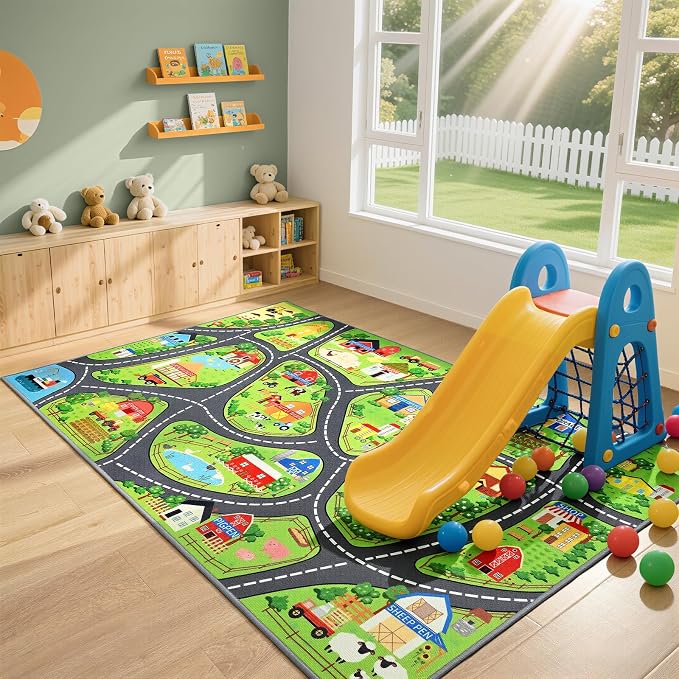 Farmyard Adventure Play Rugs, Educational and Fun Farm Play Mat - Image 3