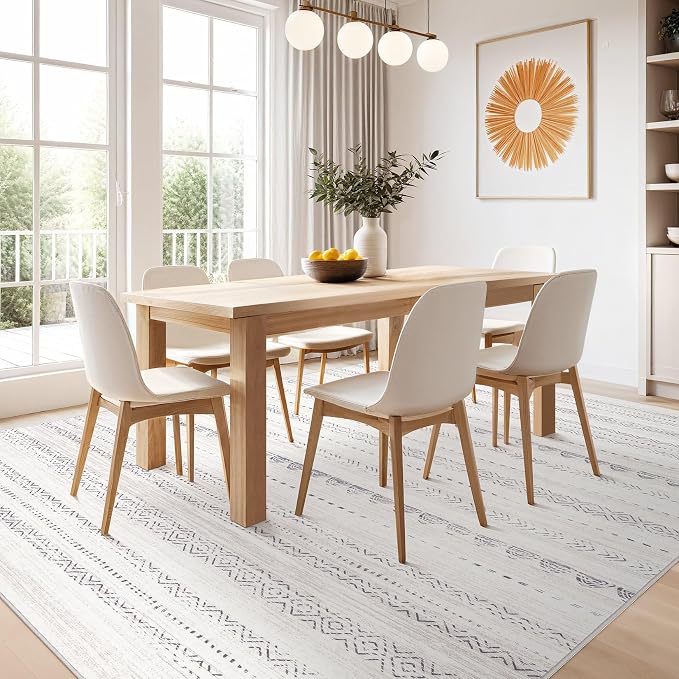 Nakagishi Area Rug Living Room Rugs: 5x7 Washable Boho Large Neutral Farmhouse - Image 7