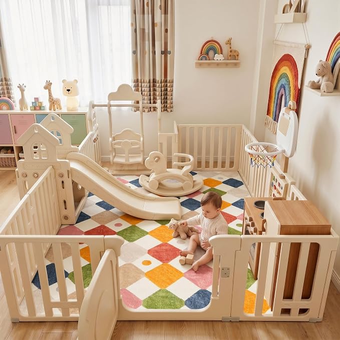 jinchan Macy 6x9 Kids Area Rug for Classroom Modern Colorful Nursery Rug - Image 3
