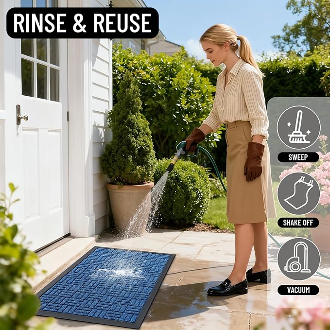 OLANLY Front Door Mat Outside Entrance 47x32, Heavy Duty Sturdy Natural Rubber - Image 7