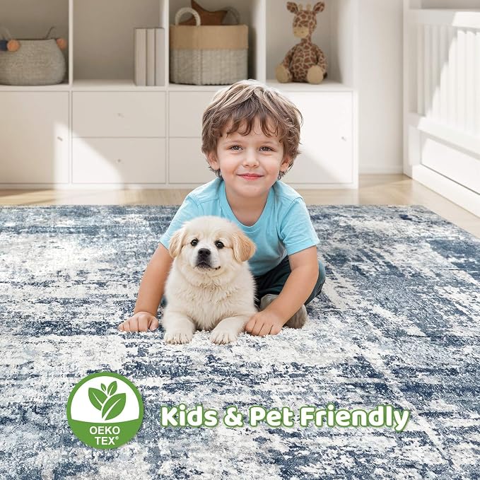 9x12 Area Rug Living Room: Washable Large Abstract Soft Rugs Stain Resistant - Image 7