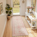 RELEANY Area Rugs Runner 2'x6' Washable Non-Slip, Floral Vintage Distress by RELEANY