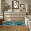 RELEANY Area Rugs Runner 2'x5' Washable Non-Slip, Floral Vintage Distress by RELEANY