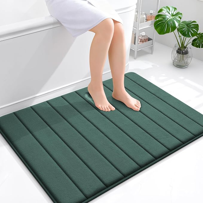 OLANLY Memory Foam Bath Mat 40x32, Super Soft Absorbent Bathroom Rugs, Quick Dry by OLANLY