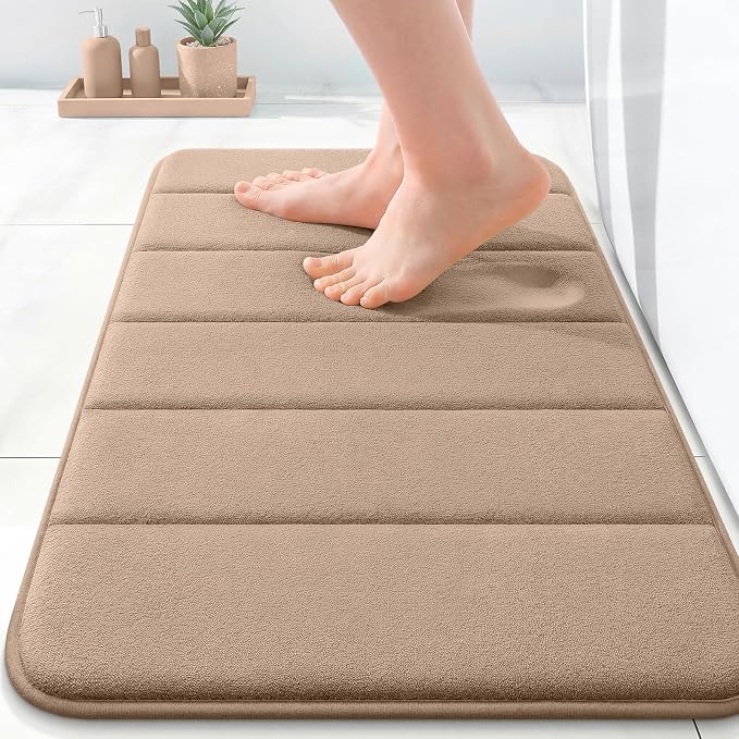 OLANLY Memory Foam Bath Mat 35x16, Super Soft Absorbent Bathroom Rugs, Quick Dry by OLANLY