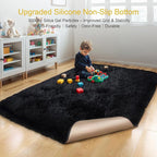 KCHOWUA Black Fluffy Rug 4x6 - Image 4