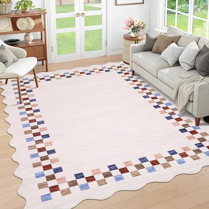 GarveeHome Area Rug 6x9 Large Living Room Modern Border Throw Rug - Image 8