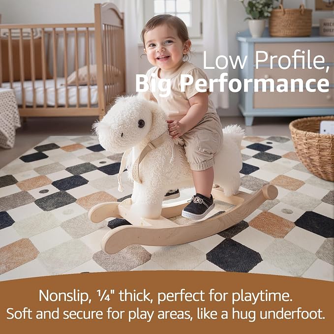jinchan Macy 5x7 Area Rug for Kids Room Black and White Modern Colorful Nursery - Image 4